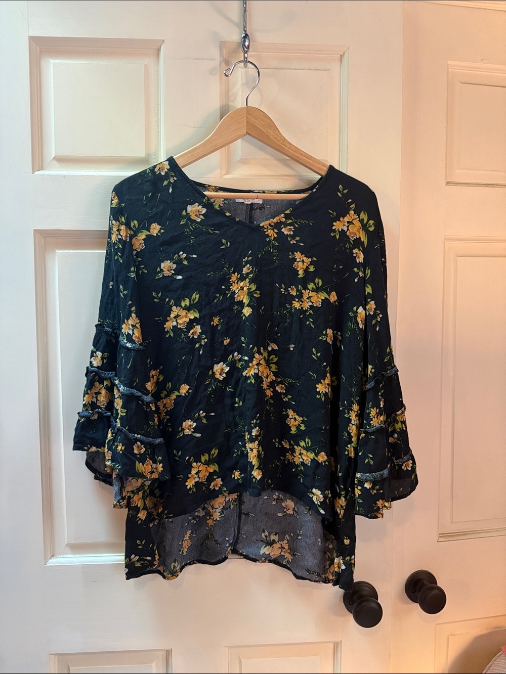 Maurice’s Floral Ruffle-Sleeve Women’s Blouse 0x